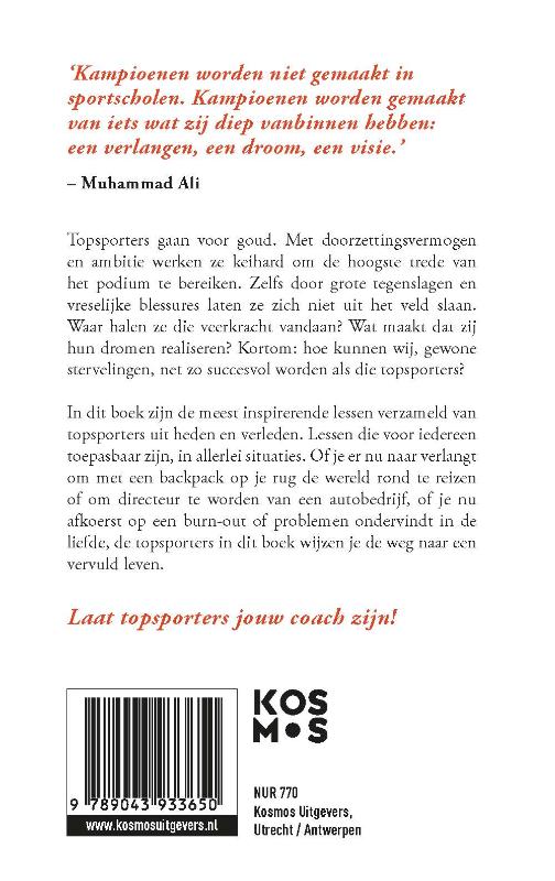 Achterkant van Doe en denk als een topsporter