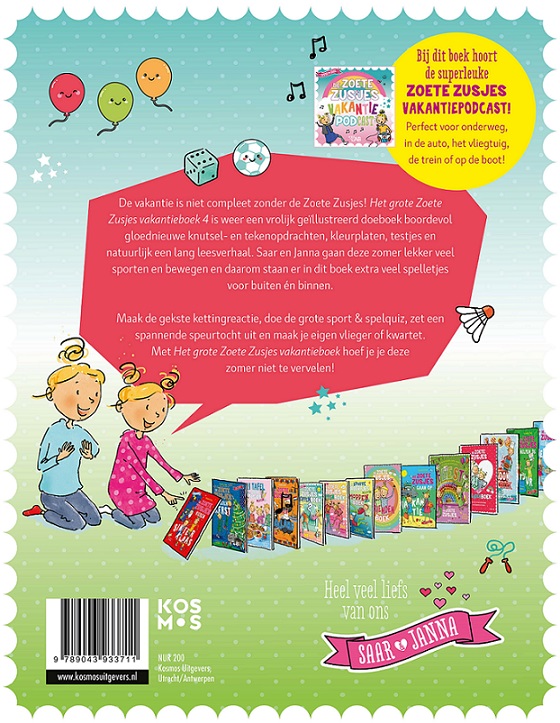 Achterkant van Het grote Zoete Zusjes vakantieboek 4