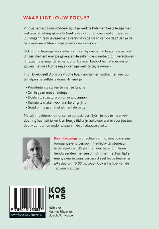 Achterkant van Full focus op wat écht belangrijk is