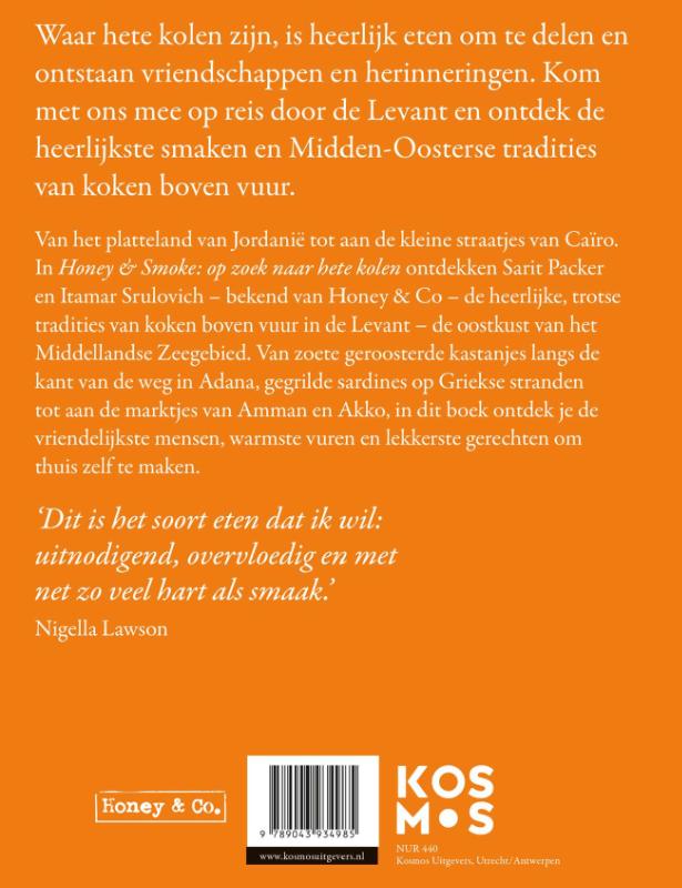 Achterkant van Honey & Smoke Op zoek naar hete kolen