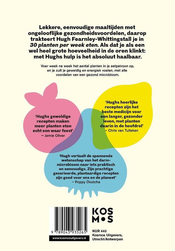 Achterkant van 30 planten per week eten