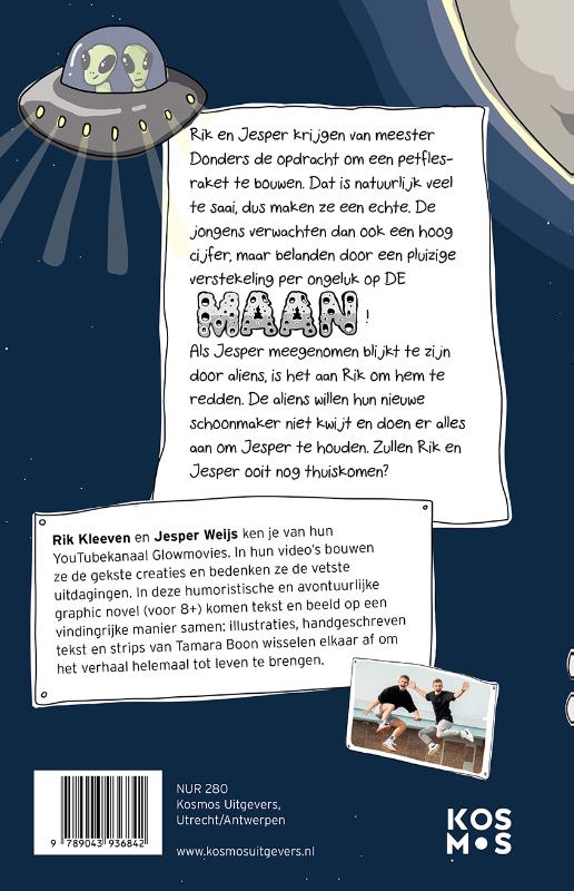 Achterkant van Rik en Jesper gaan naar de maan