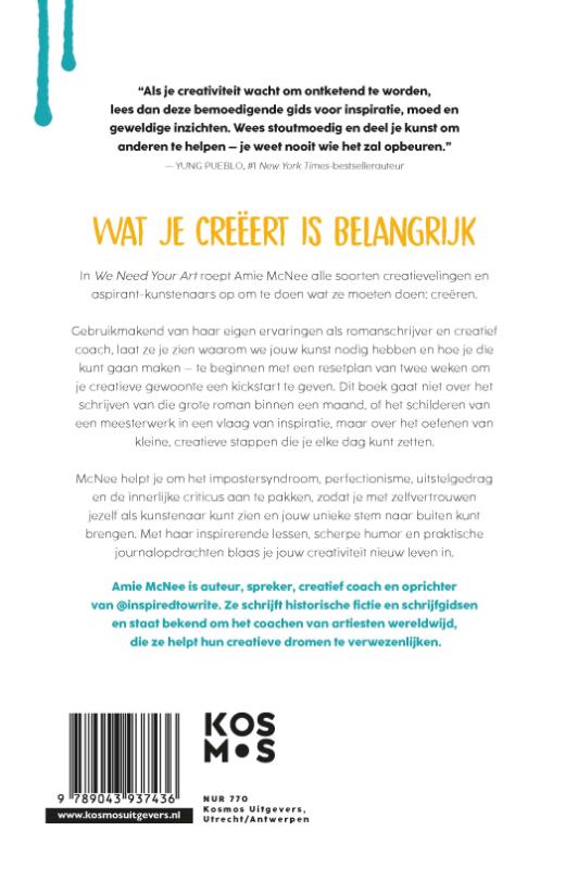 Achterkant van We Need Your Art