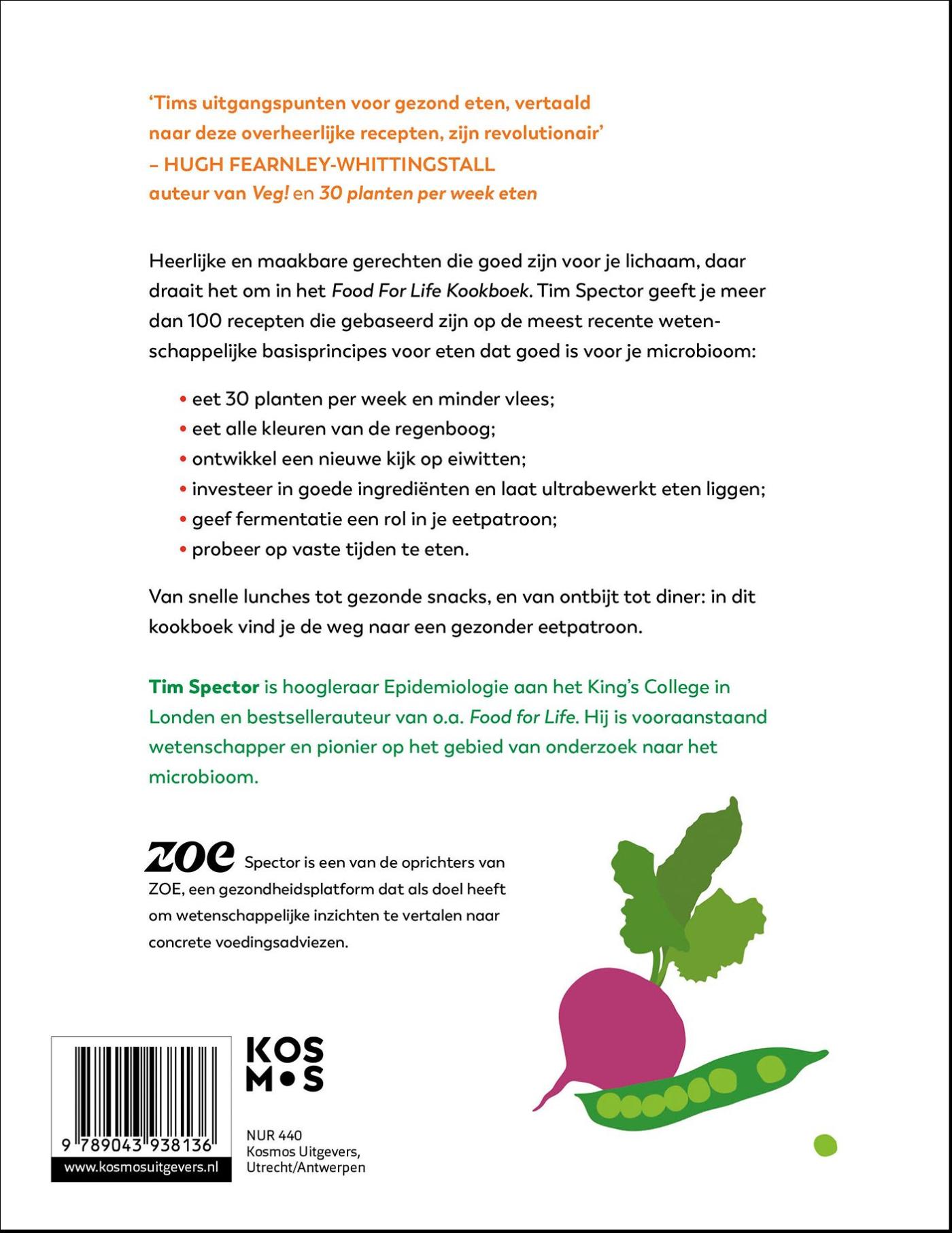 Achterkant van Het Food For Life Kookboek