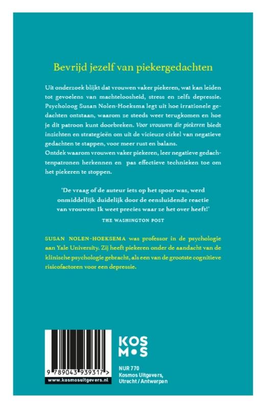 Achterkant van Voor vrouwen die piekeren