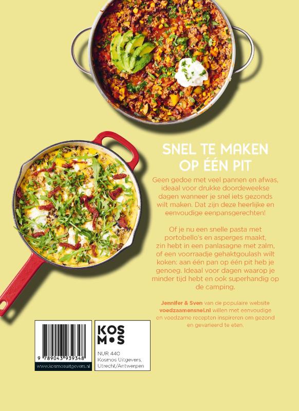 Achterkant van Voedzaam & Snel 50x gezonde eenpansgerechten