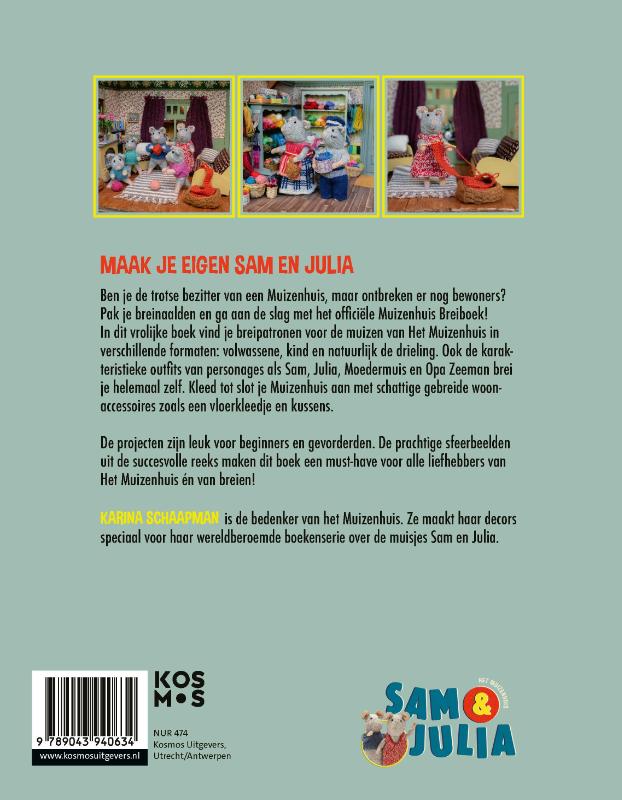 Achterkant van Het Muizenhuis breiboek