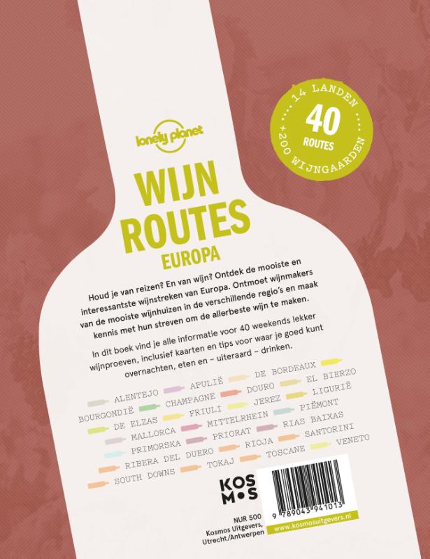 Achterkant van Wijnroutes Europa