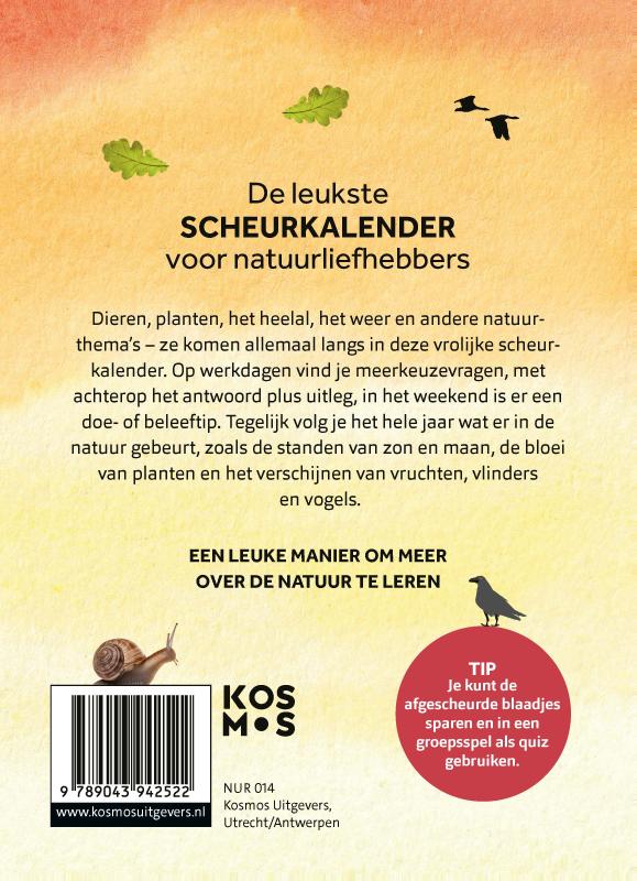 Achterkant van Natuurscheurkalender 2027