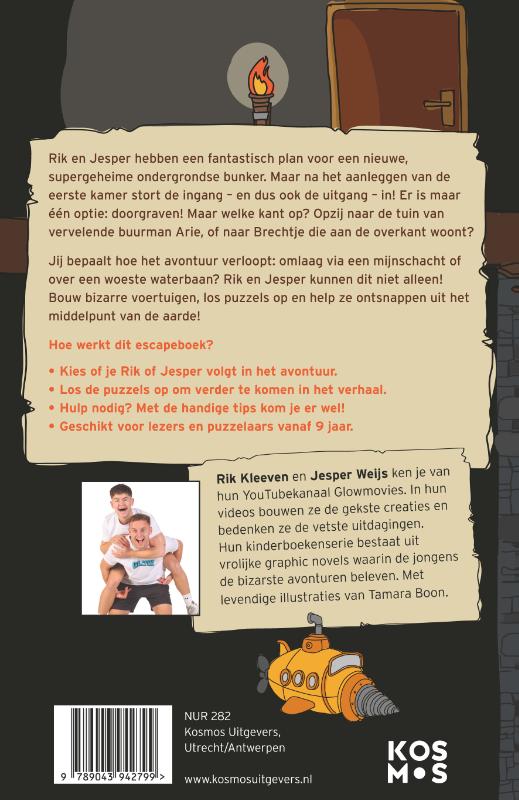 Achterkant van Rik en Jesper escapeboek