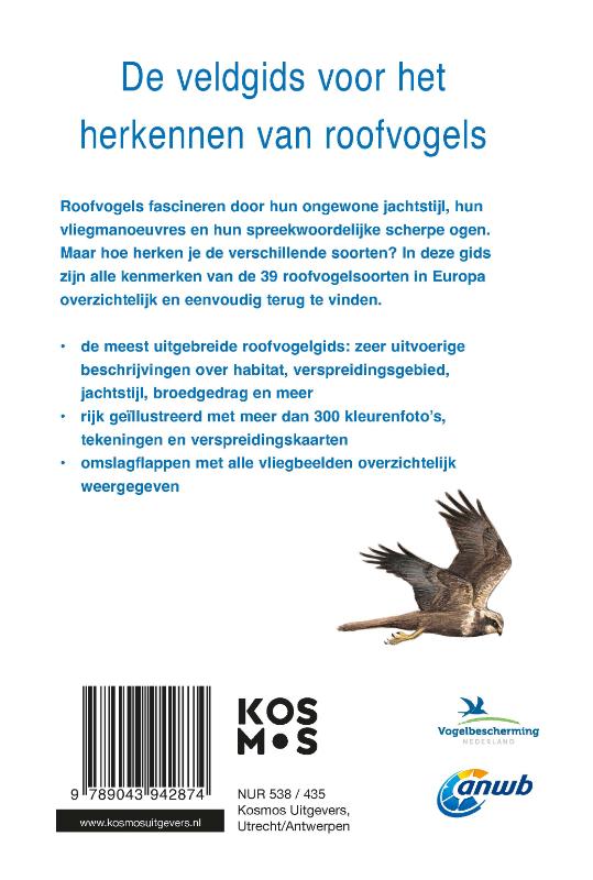 Achterkant van Roofvogelgids van Europa