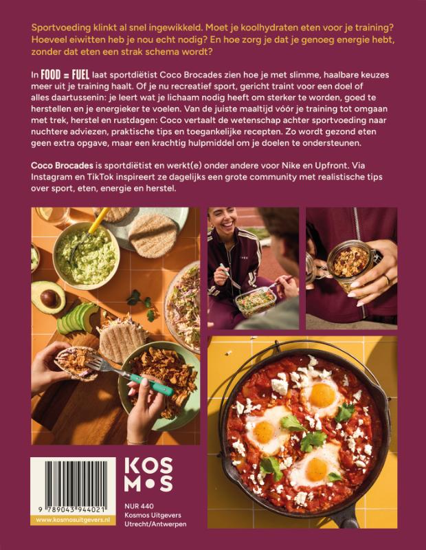 Achterkant van FOOD = FUEL - Het Kookboek voor elke Sporter