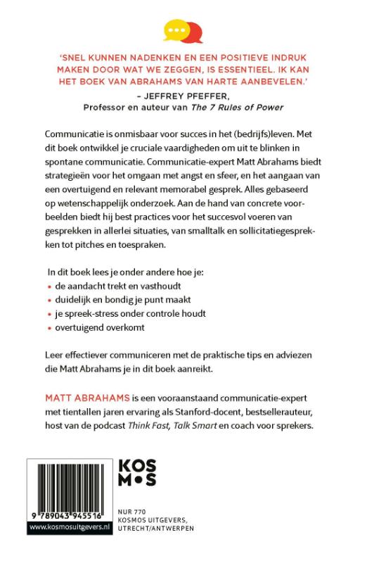 Achterkant van Think Faster, Talk Smarter