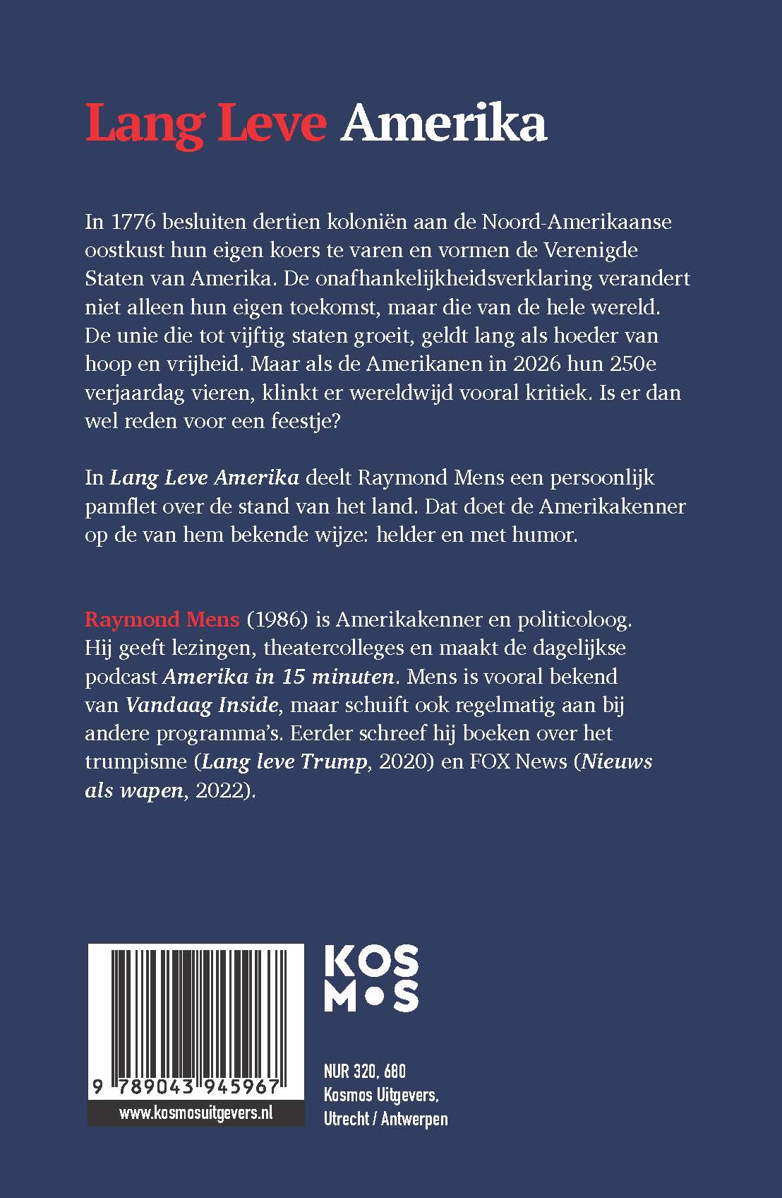 Achterkant van Lang Leve Amerika