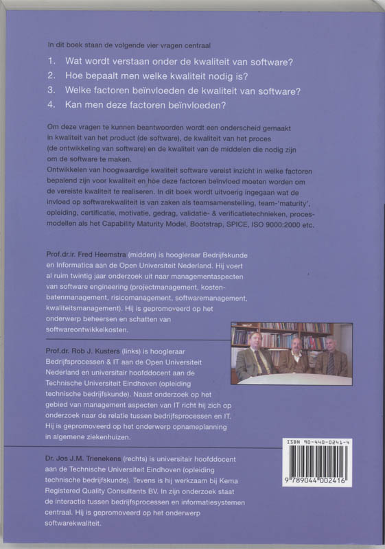 Achterkant van Softwarekwaliteit