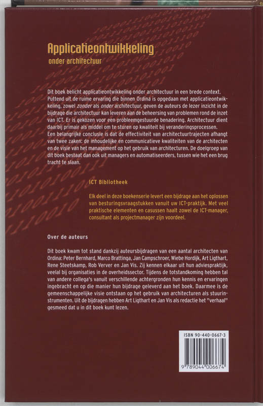 Achterkant van Applicatieontwikkeling onder architectuur