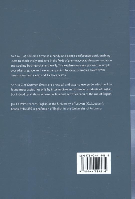 Achterkant van An a to z of common errors