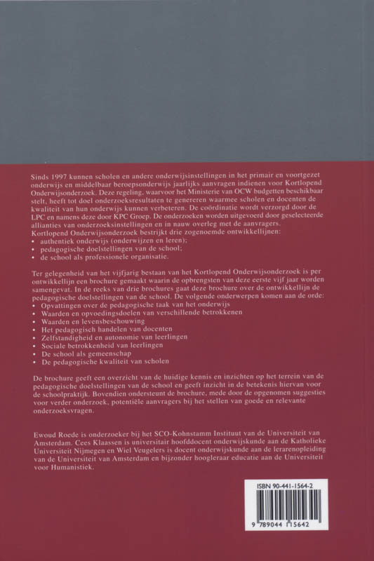 Achterkant van Tussen wens en werkelijkheid