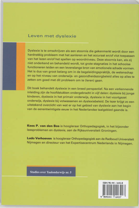 Achterkant van Leven met dyslexie