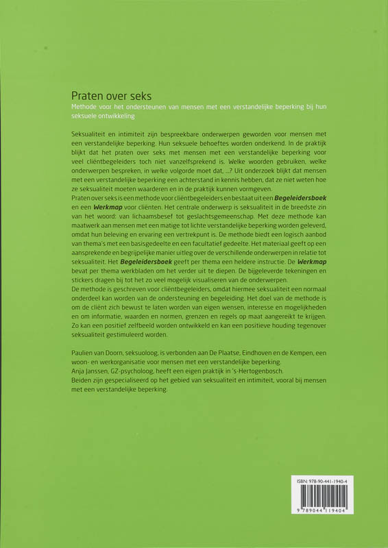 Achterkant van Begeleidersboek