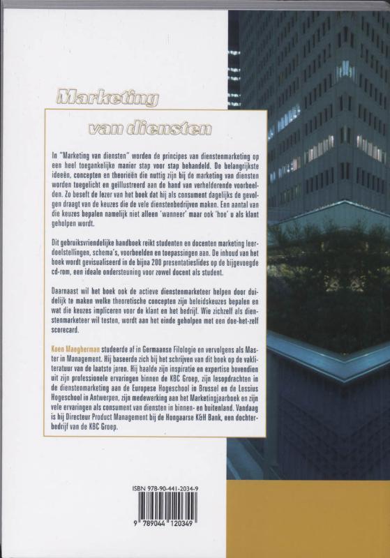 Achterkant van Marketing van diensten