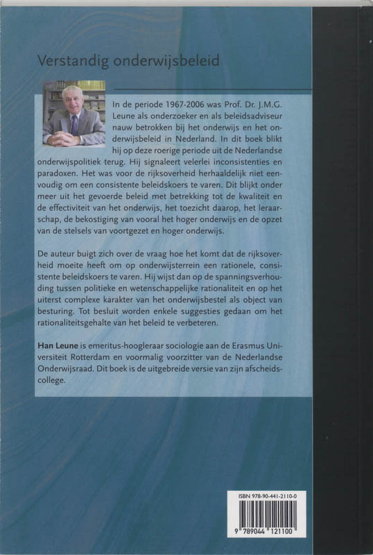 Achterkant van Verstandig onderwijsbeleid