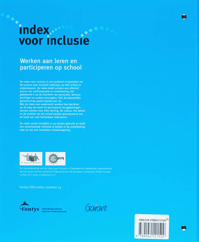 Achterkant van Index voor inclusie