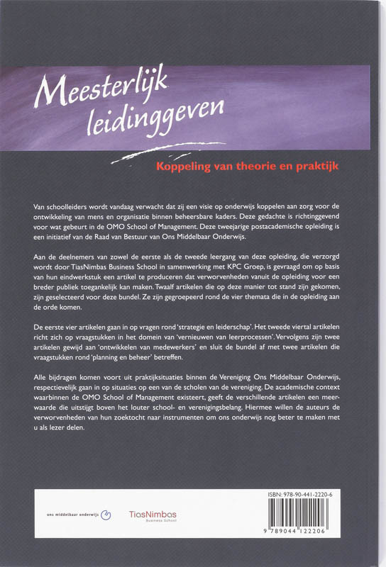 Achterkant van Meesterlijk leidinggeven