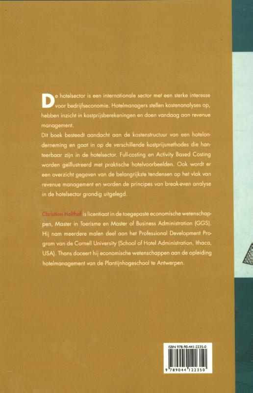 Achterkant van Bedrijfseconomie voor de hotelsector