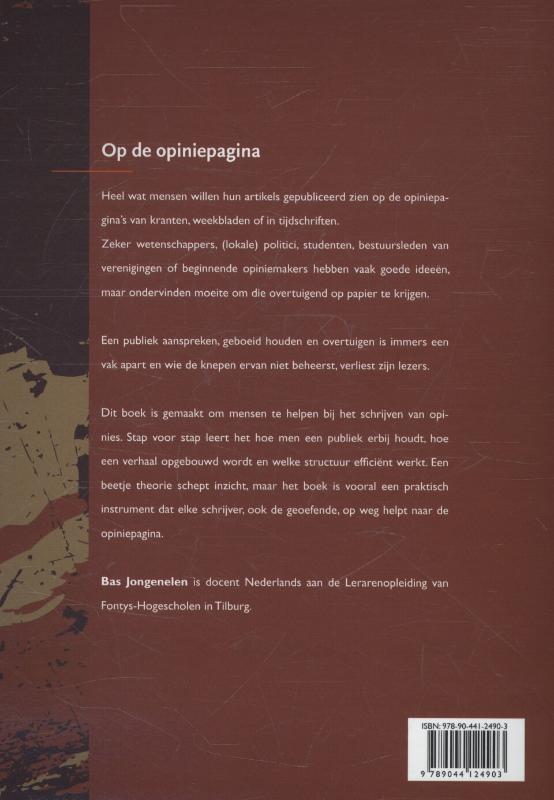 Achterkant van Op de opiniepagina