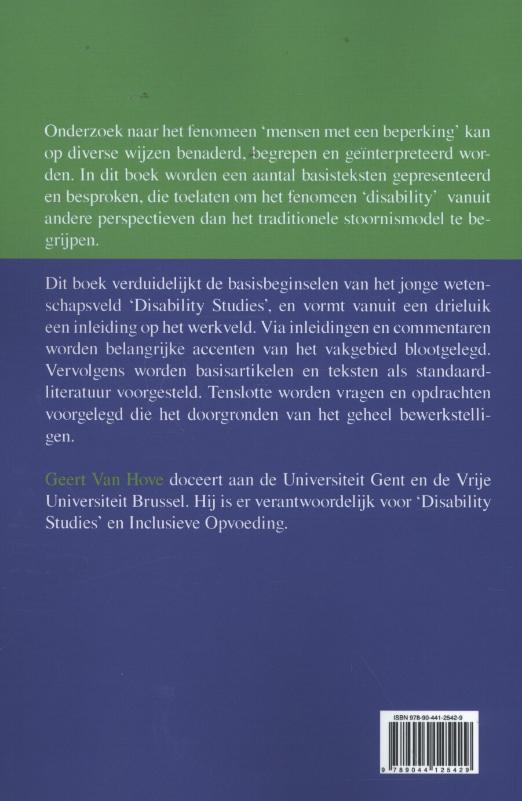 Achterkant van Disability studies