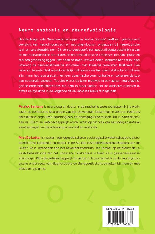 Achterkant van Neuro-anatomie en neurofysiologie