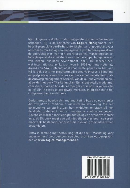 Achterkant van Marketing voor ondernemers