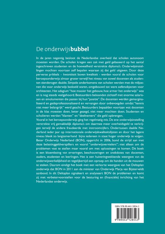 Achterkant van De onderwijsbubbel
