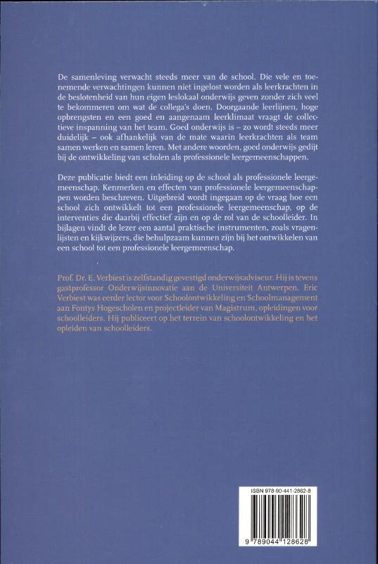 Achterkant van Professionele leergemeenschappen