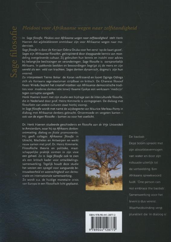 Achterkant van Sage filosofie