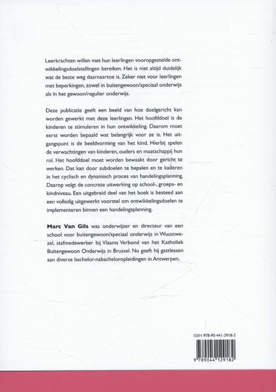 Achterkant van Kinderen met specifieke onderwijsbehoeften ontwikkelingsgericht werken