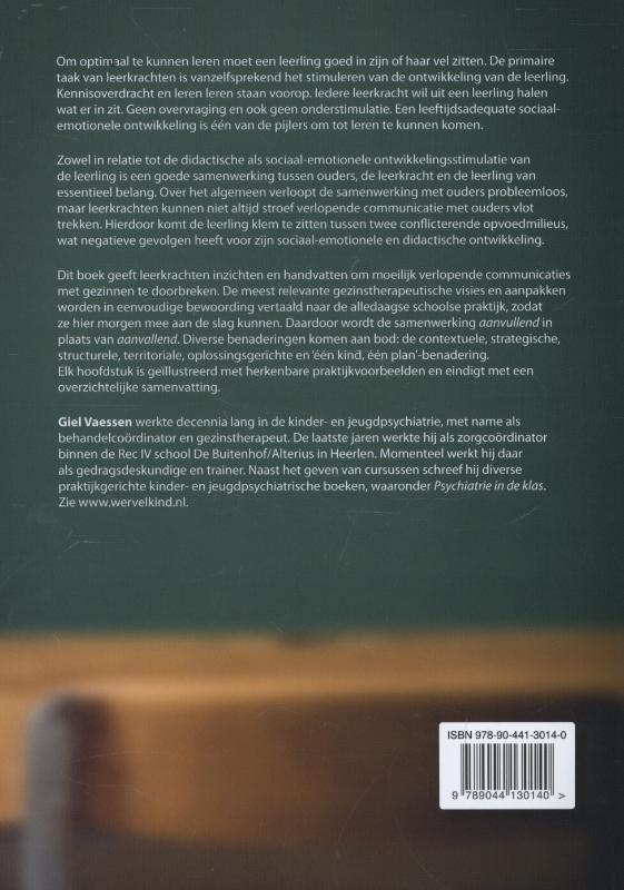 Achterkant van Leerling ouders en leerkracht