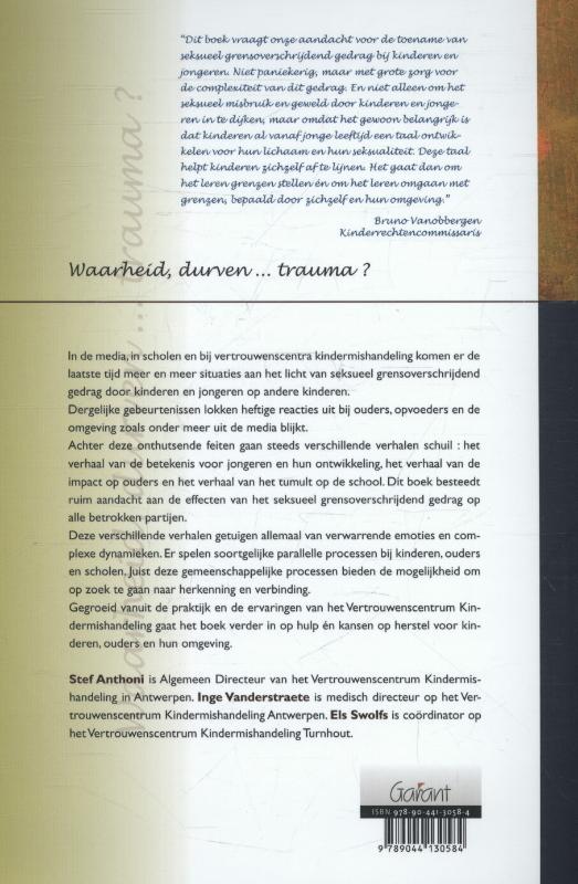 Achterkant van Waarheid, durven... trauma