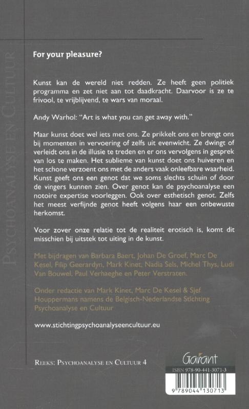 Achterkant van For your pleasure?