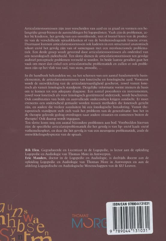 Achterkant van Articulatie en fonologische stoornissen