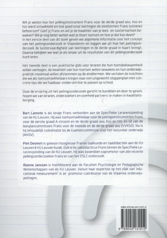 Achterkant van Frans in de balans