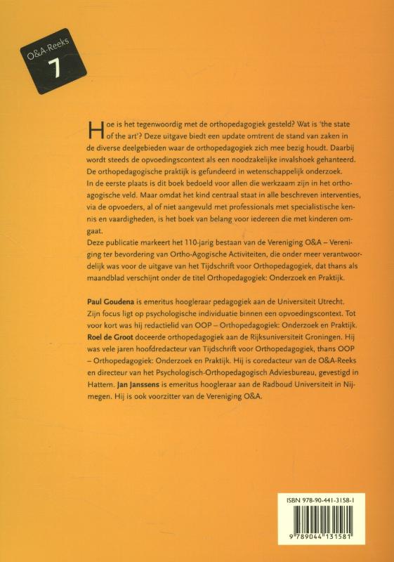 Achterkant van Orthopedagogiek: state of the art
