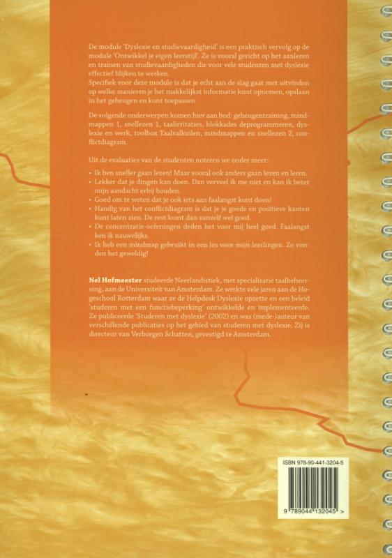 Achterkant van Module 2 dyslexie en studievaardigheid