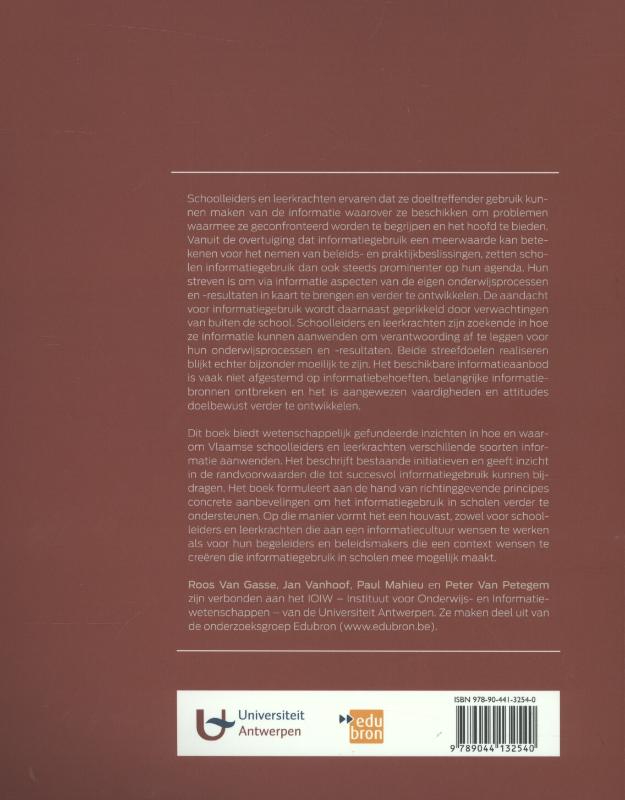 Achterkant van Informatiegebruik door schoolleiders en leerkrachten