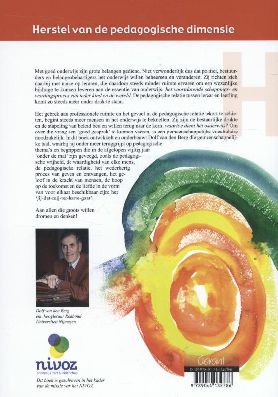 Achterkant van Herstel van de pedagogische dimensie in de ontwikkeling van mens en wereld