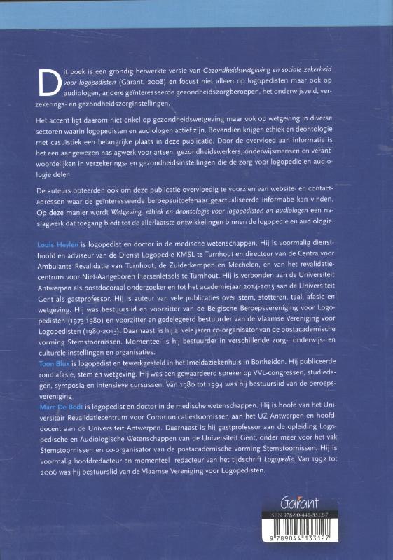 Achterkant van Wetgeving, ethiek en deontologie