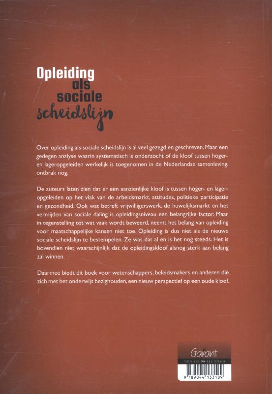 Achterkant van Opleiding als sociale scheidslijn
