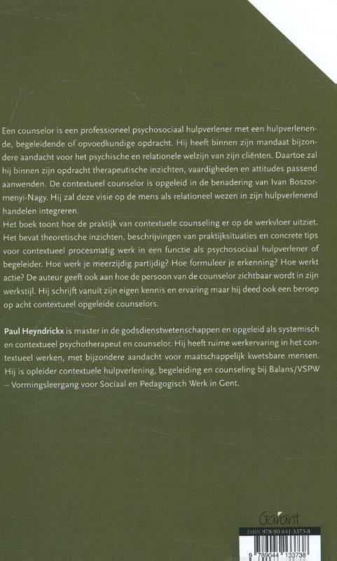 Achterkant van Contextuele counseling in de praktijk