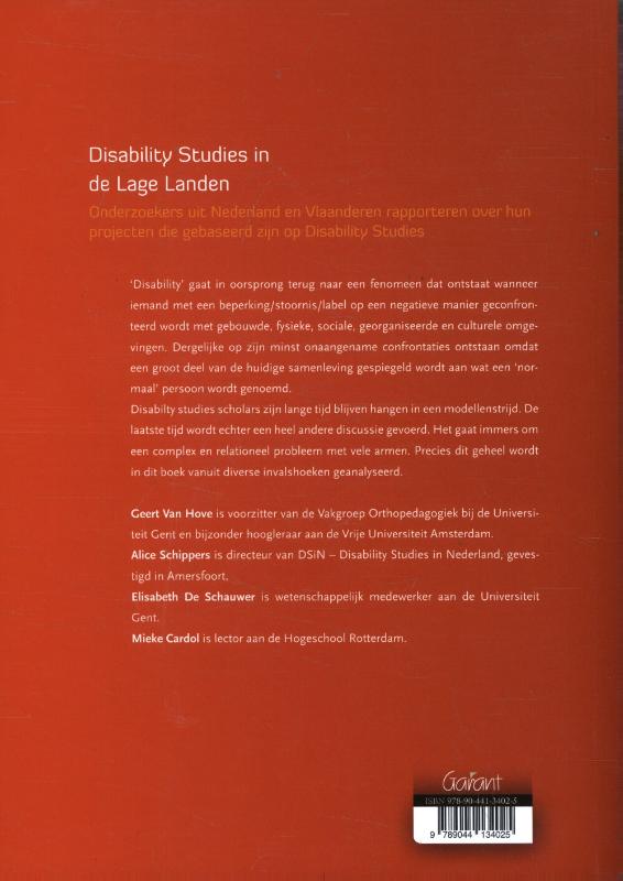 Achterkant van Disability studies in de Lage Landen